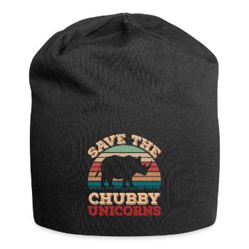 Retro Vintage Sunset Save The Chubby Unicorns - Jersey Beanie - black - Front