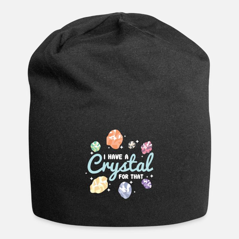 Crystal crystals gemstones - Jersey Beanie - black