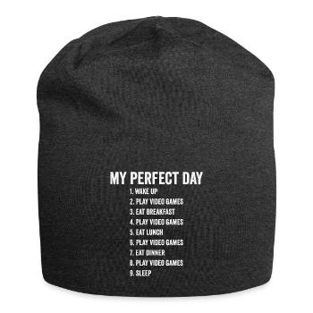 Lustiger Videospiel-Spieler-perfekter Tag - Jersey-Beanie - Anthrazit - Vorne