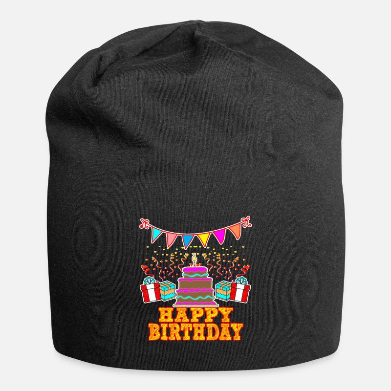 happy Birthday - Jersey Beanie - black