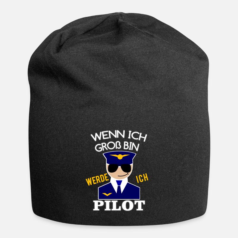 Pilot Spruch Kinder Jungen Geschenk - Jersey-Beanie - Schwarz