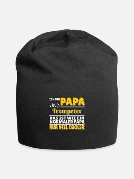 Papa Geschenk zur Geburt Geschenkidee Trompete - Jersey-Beanie - Schwarz