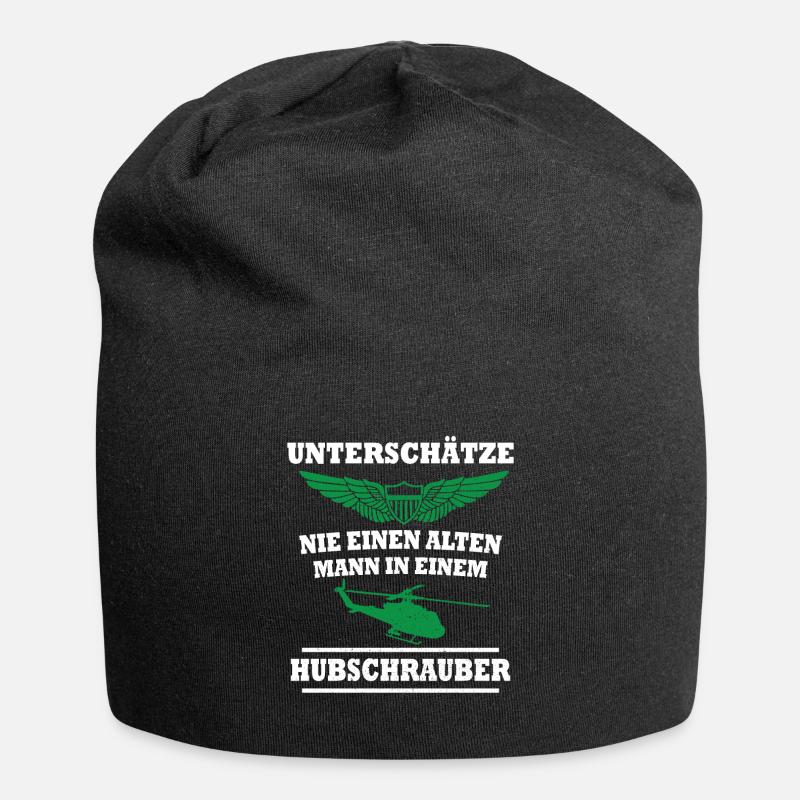 Alter Hubschrauber Pilot Helicopter Pilot - Jersey-Beanie - Schwarz