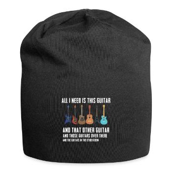 Lustiger Gitarrenspieler Gitarrist Gitarren - Jersey-Beanie - Schwarz - Vorne