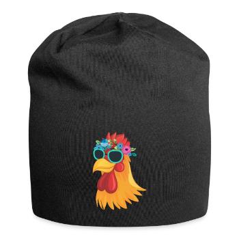 Cool chicken sunglasses farmer animal - Jersey Beanie - black - Front