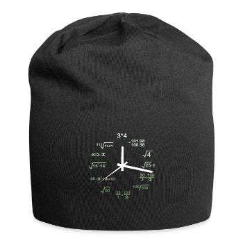 Mathematik Uhr Mathe Bruch Rechnen Geschenk - Jersey-Beanie - Schwarz - Vorne
