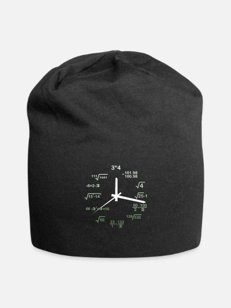 Mathematics Watch Math Break Arithmetic Gift - Jersey Beanie - black