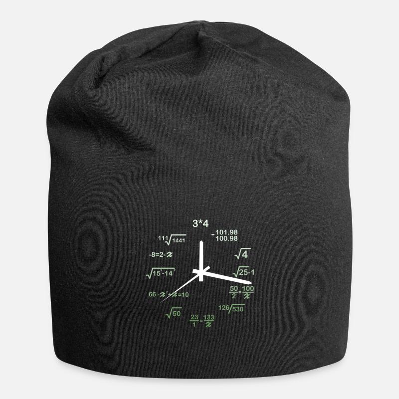 Mathematik Uhr Mathe Bruch Rechnen Geschenk - Jersey-Beanie - Schwarz