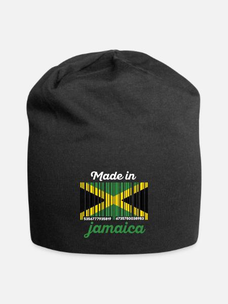 Jamaica barcode flag - Jersey Beanie - black