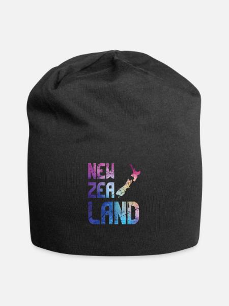 Neuseeland - Jersey-Beanie - Schwarz