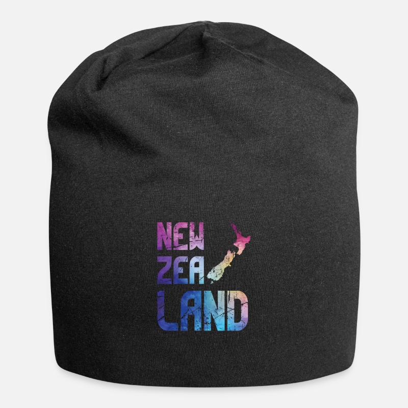 Neuseeland - Jersey-Beanie - Schwarz