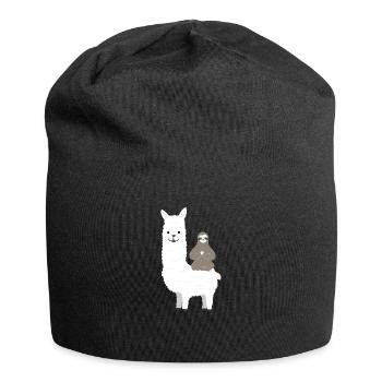 Alpaka Faultier Yoga Meditation Meditationssitz - Jersey-Beanie - Schwarz - Vorne