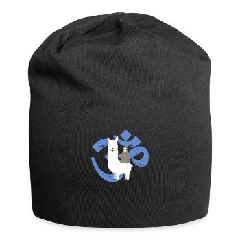 Alpaka Faultier Namaste Zeichen Yoga Meditation - Jersey-Beanie - Schwarz - Vorne