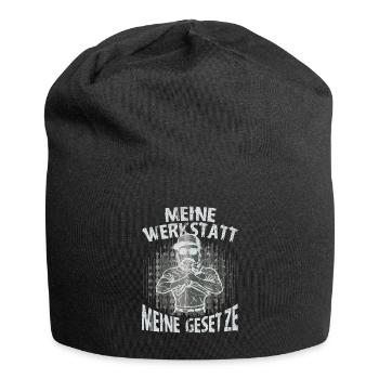 Meine Werkstatt Meine Gesetze - Jersey-Beanie - Schwarz - Vorne