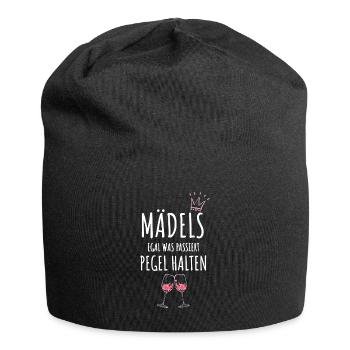Mädels Egal Was Passiert Pegel Halten Frauen - Jersey-Beanie - Schwarz - Vorne