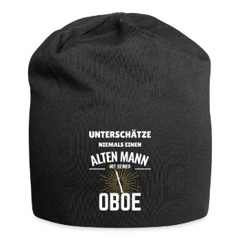 Rente Rentner Oboist Oboenspieler Oboe Musiker - Jersey-Beanie - Schwarz - Vorne