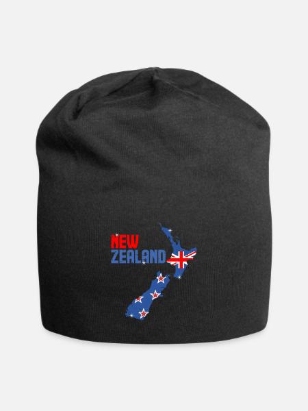 Neuseeland - Jersey-Beanie - Schwarz