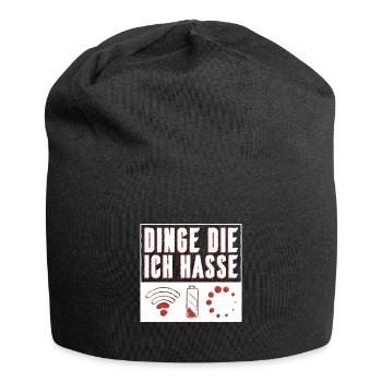 Dinge die ich hasse - Jersey-Beanie - Schwarz - Vorne