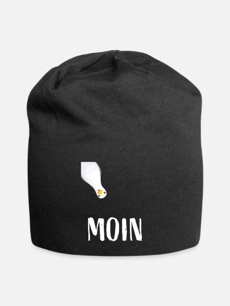 Moin Norddeutsch Küste Hamburg Möwe Ostsee Nordsee - Jersey-Beanie - Schwarz