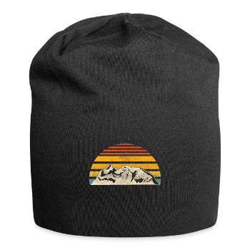 Retro Wandern Camping Natur - Jersey-Beanie - Schwarz - Vorne