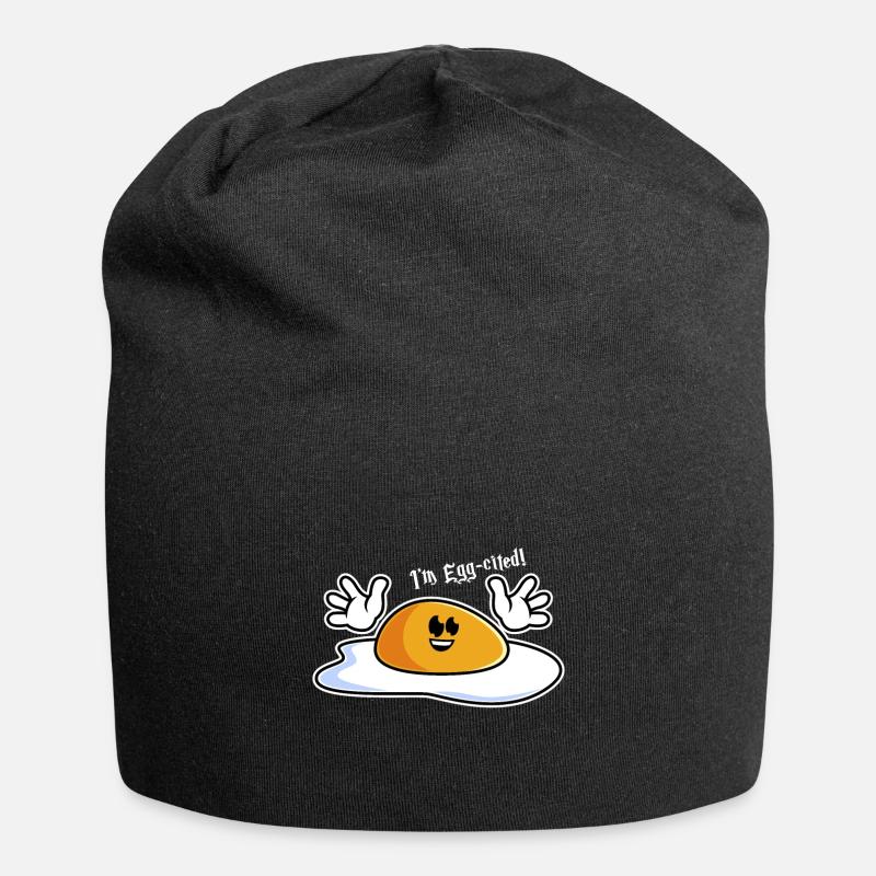 Aufgeregtes Ei - Jersey-Beanie - Schwarz
