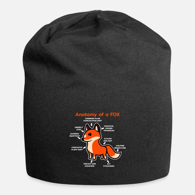 Anatomie eines Fuchs - Jersey-Beanie - Schwarz