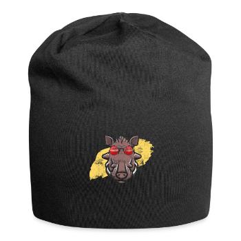 Wild boar hunting forester wild boar hunting trophy wild - Jersey Beanie - black - Front