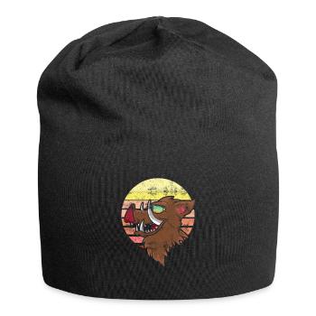 Wild boar hunting forester wild boar hunting trophy wild - Jersey Beanie - black - Front