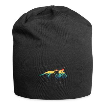 Conception de cadeau de vélo rétro Velociraptor Dino - Bonnet en jersey - noir - Devant