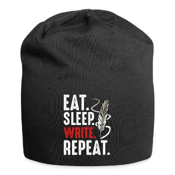 Eat Sleep Write Repeat Writing Motivation - Jersey Beanie - black - Front