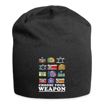 Kamera Geschenk Fotografie Fotograf - Jersey-Beanie - Schwarz - Vorne