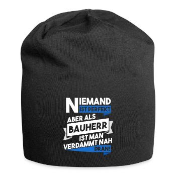 Bauherr lustige Sprüche Geschenk - Jersey-Beanie - Schwarz - Vorne
