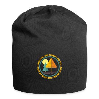 And Into The Forest I Go Modern Nature Art - Jersey Beanie - black - Front