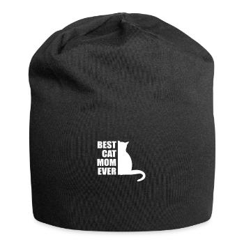 Best Cat Mom ever - Kitty Meow - Jersey Beanie - black - Front