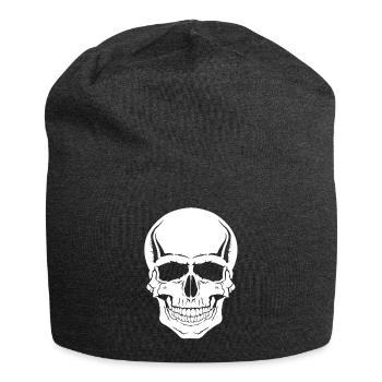 Totenkopf - Schädel - Skull - Jersey-Beanie - Anthrazit - Vorne
