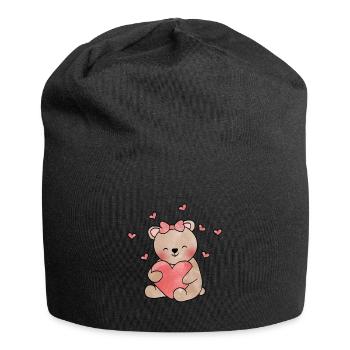 Valentine's Day gift - Jersey Beanie - black - Front