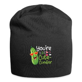 A cute cumber Valentinstag Spruch Gurke - Jersey-Beanie - Schwarz - Vorne