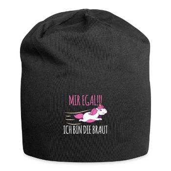 Mir Egal Ich Bin Die Braut JGA - Jersey-Beanie - Schwarz - Vorne