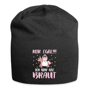 Mir Egal Ich Bin Die Braut JGA - Jersey-Beanie - Schwarz - Vorne
