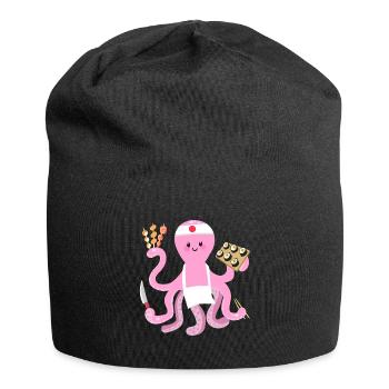 Octopus Sushi Chef, Octopus Shirt, Cute Octopus - Jersey Beanie - black - Front