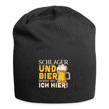 Schlager Schlagerparty Schlagermusik Bier Party - Jersey-Beanie - Schwarz - Vorne