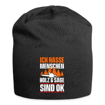 Ich hasse Menschen Holz und Säge sind ok - Jersey-Beanie - Schwarz - Vorne