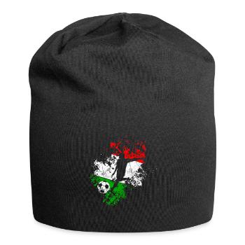 Italian flag football - Jersey Beanie - black - Front