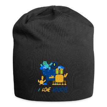 Robots Robot Roboter - Jersey-Beanie - Schwarz - Vorne