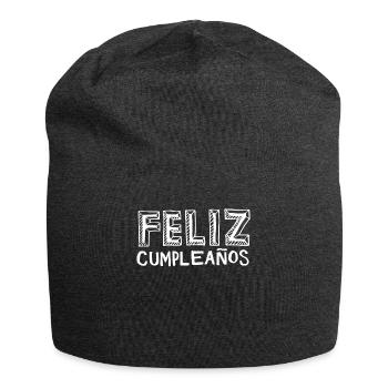 Feliz Cumpleaños Happy Birthday Alles Gute Spruch - Jersey-Beanie - Anthrazit - Vorne