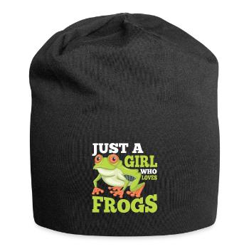 Seule une fille qui aime les grenouilles aime les animaux - Bonnet en jersey - noir - Devant
