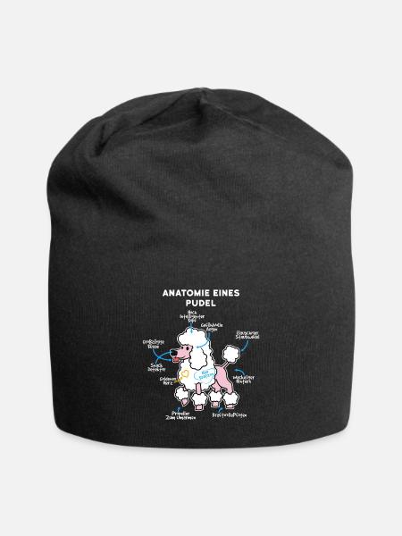 Anatomie Eines Pudel - Jersey-Beanie - Schwarz