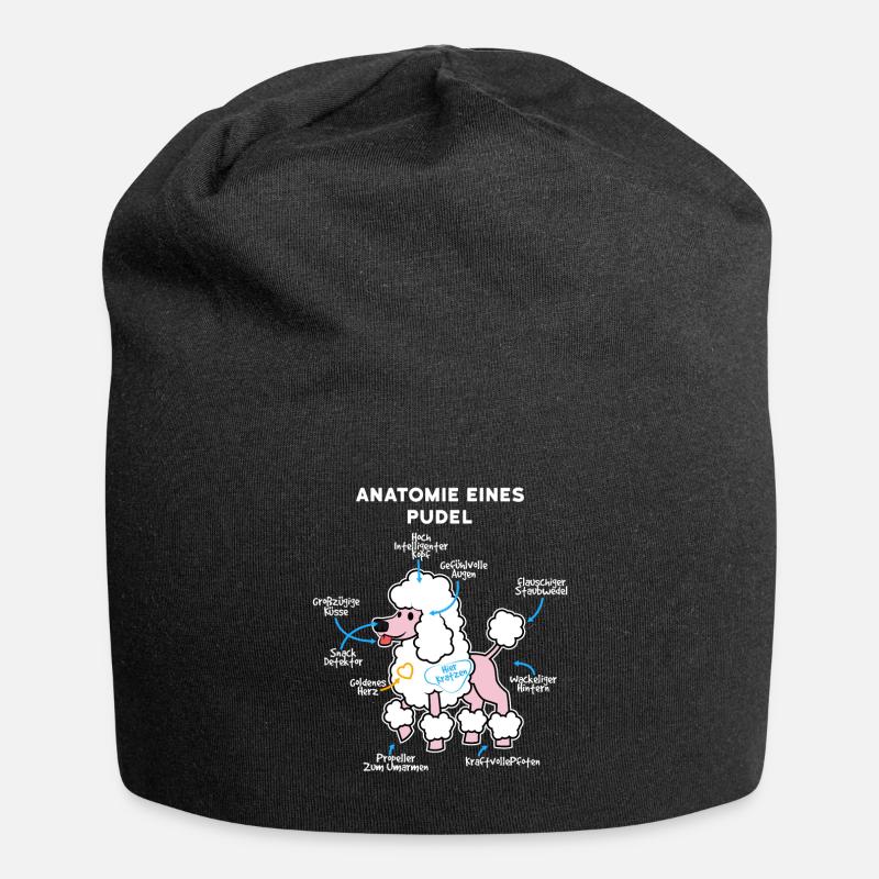 Anatomie Eines Pudel - Jersey-Beanie - Schwarz