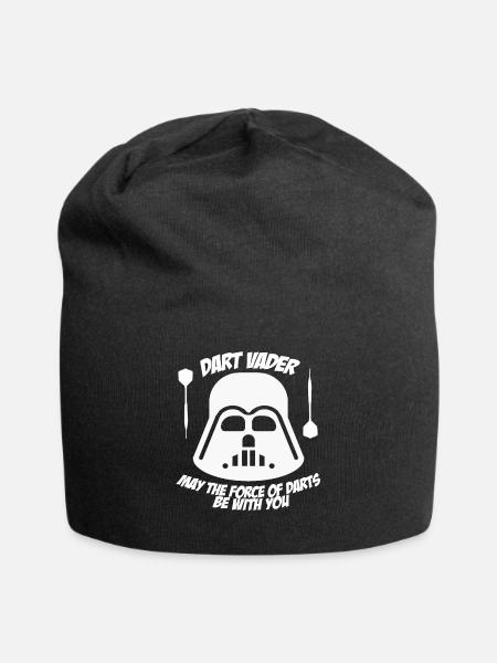 Dart Vader mit der Macht der Dartpfeile Dartspiel - Jersey-Beanie - Schwarz