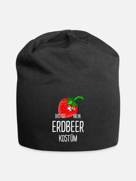 Lustiges Erdbeere Kostüm - Jersey-Beanie - Schwarz